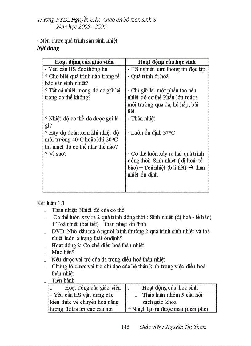 image for page Giao an Sinh 8 3 cột HKI