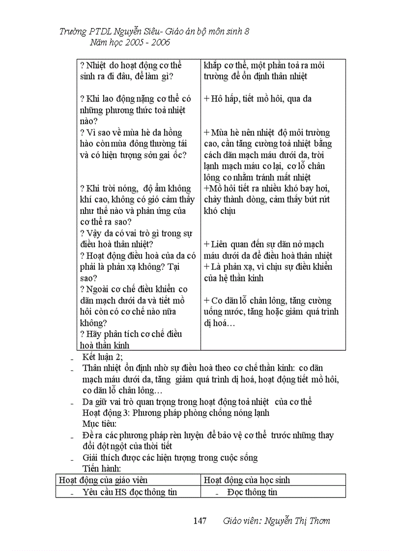 image for page Giao an Sinh 8 3 cột HKI