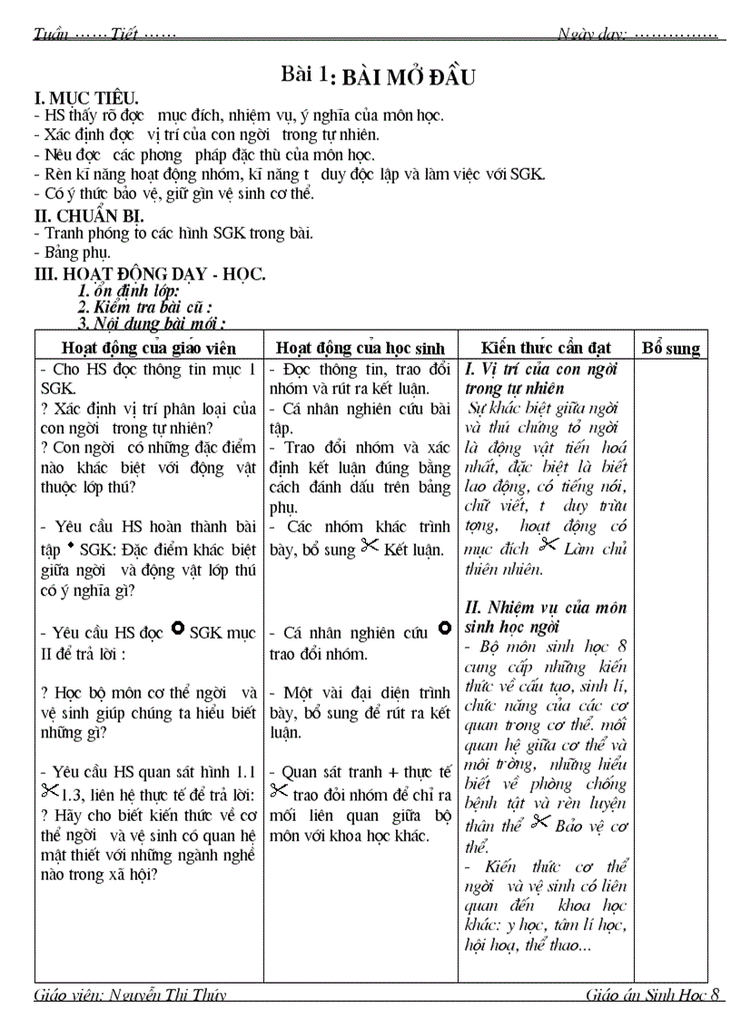 image for page Giao an sinh 8 4 cot