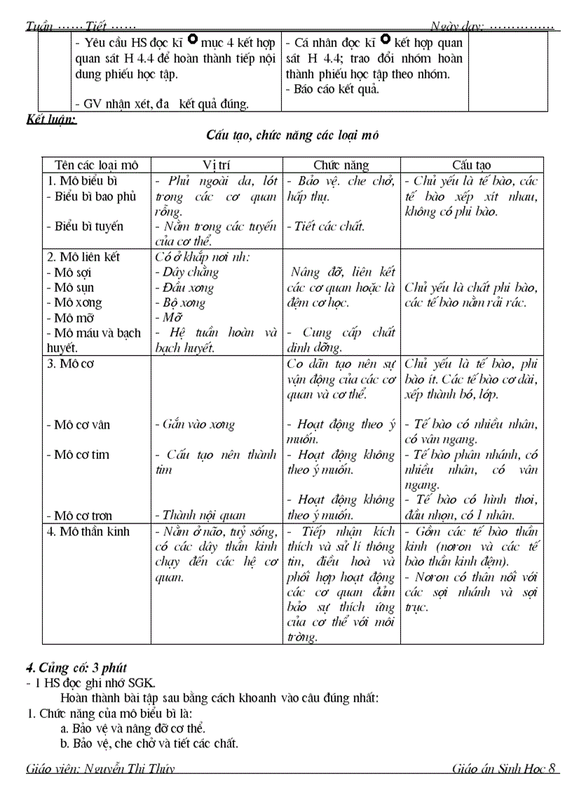 image for page Giao an sinh 8 4 cot