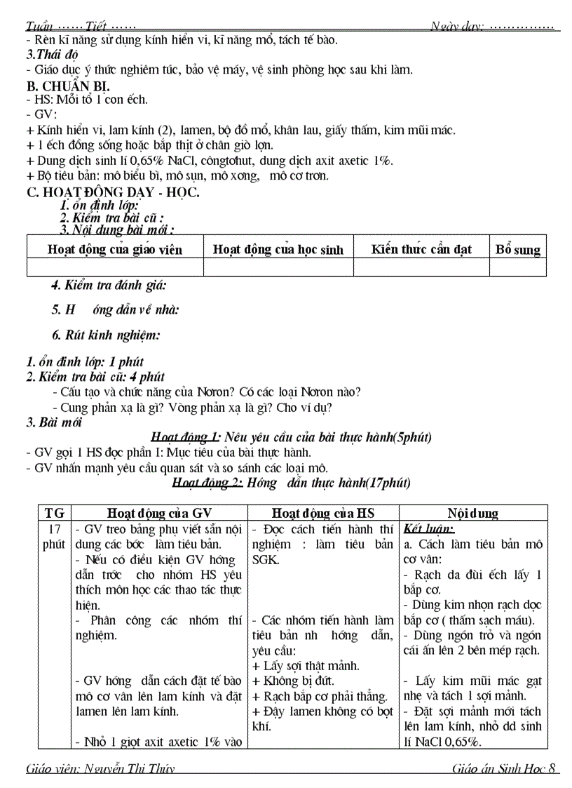 image for page Giao an sinh 8 4 cot