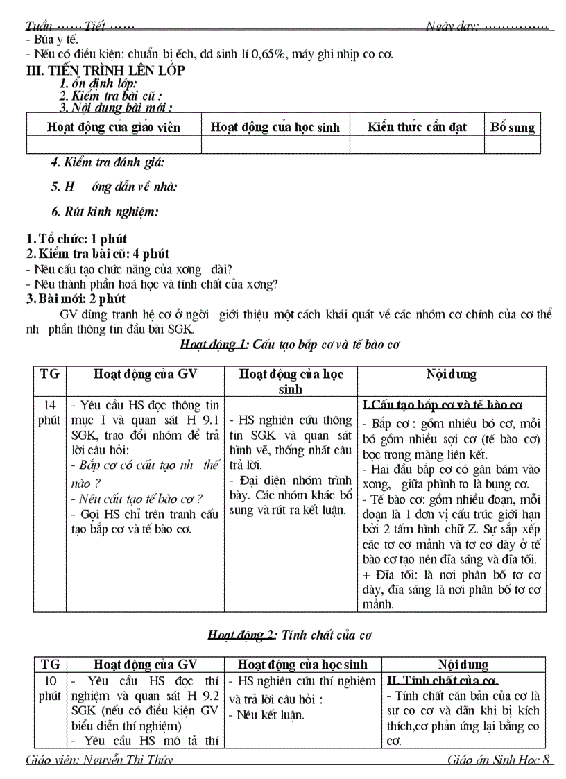 image for page Giao an sinh 8 4 cot