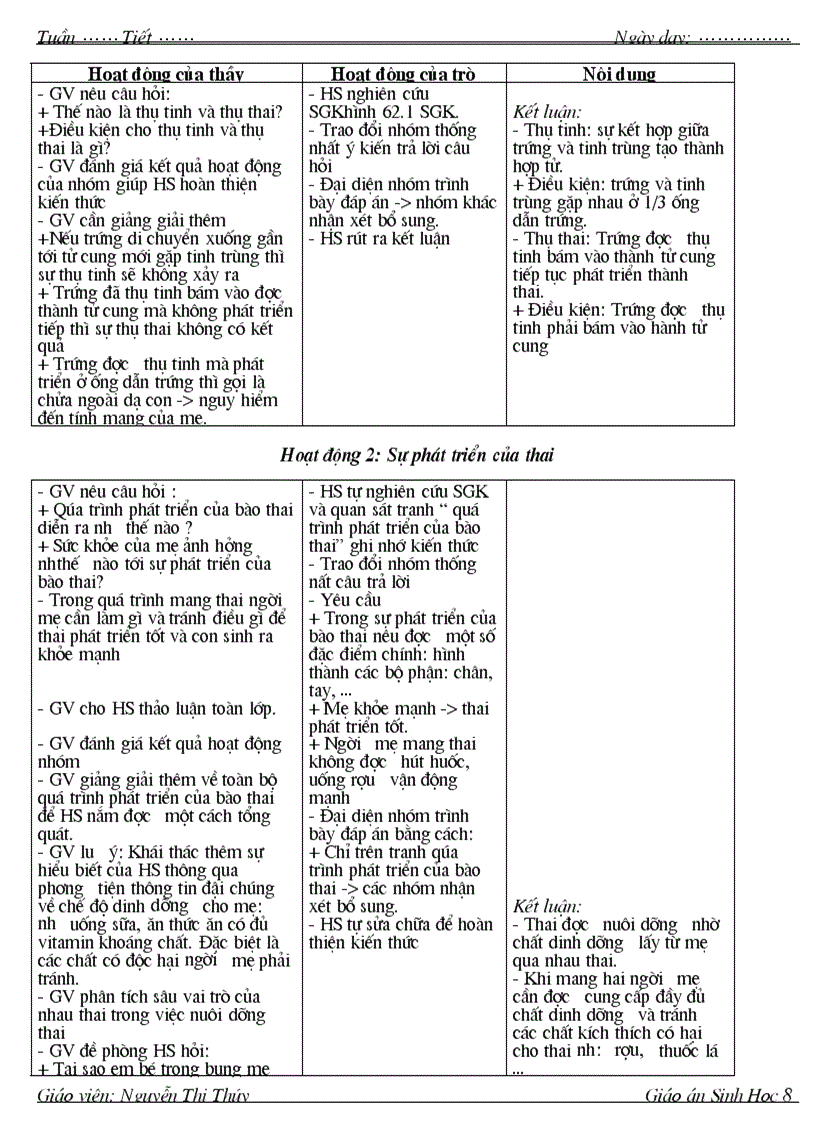 image for page Giao an sinh 8 4 cot