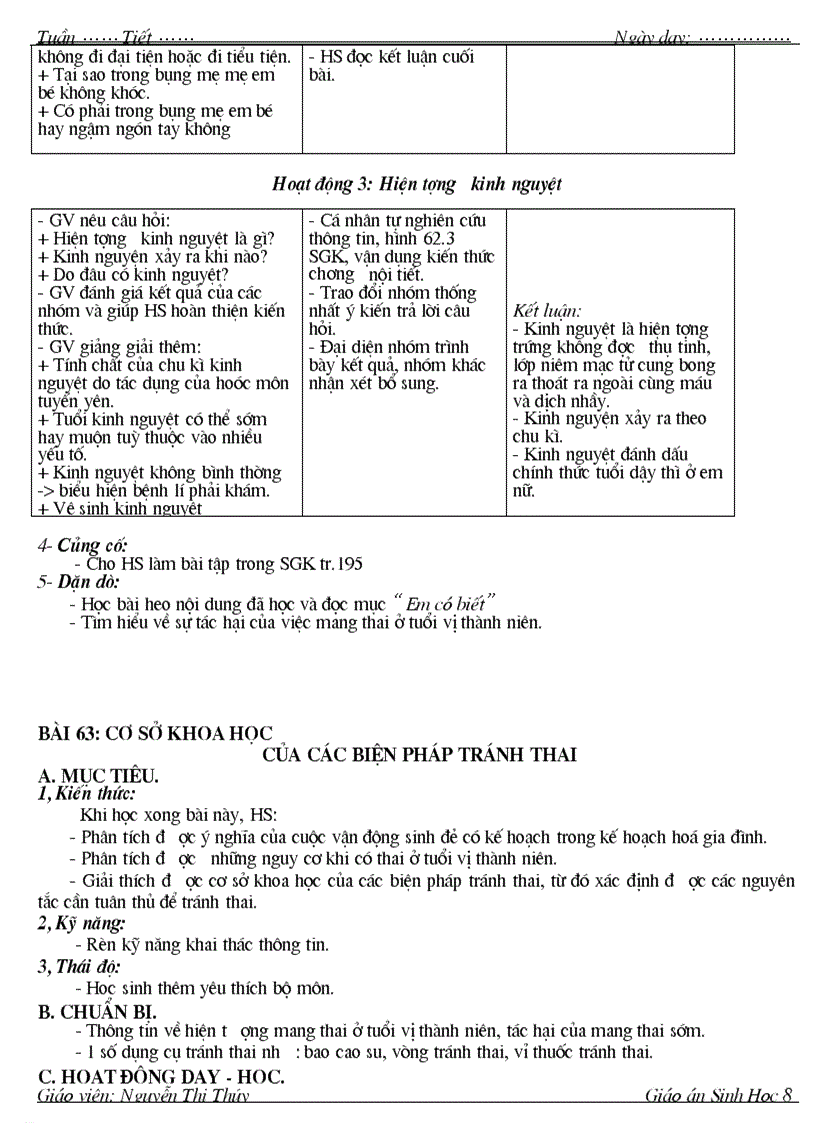 image for page Giao an sinh 8 4 cot