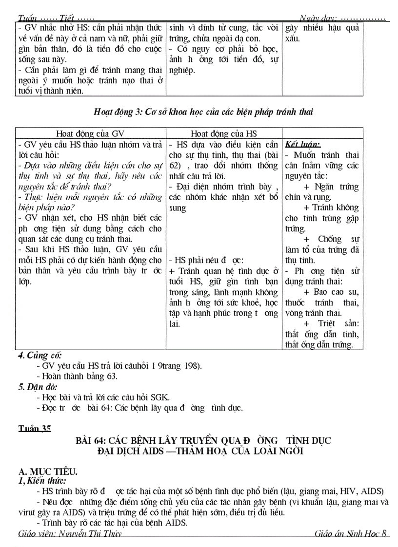 image for page Giao an sinh 8 4 cot