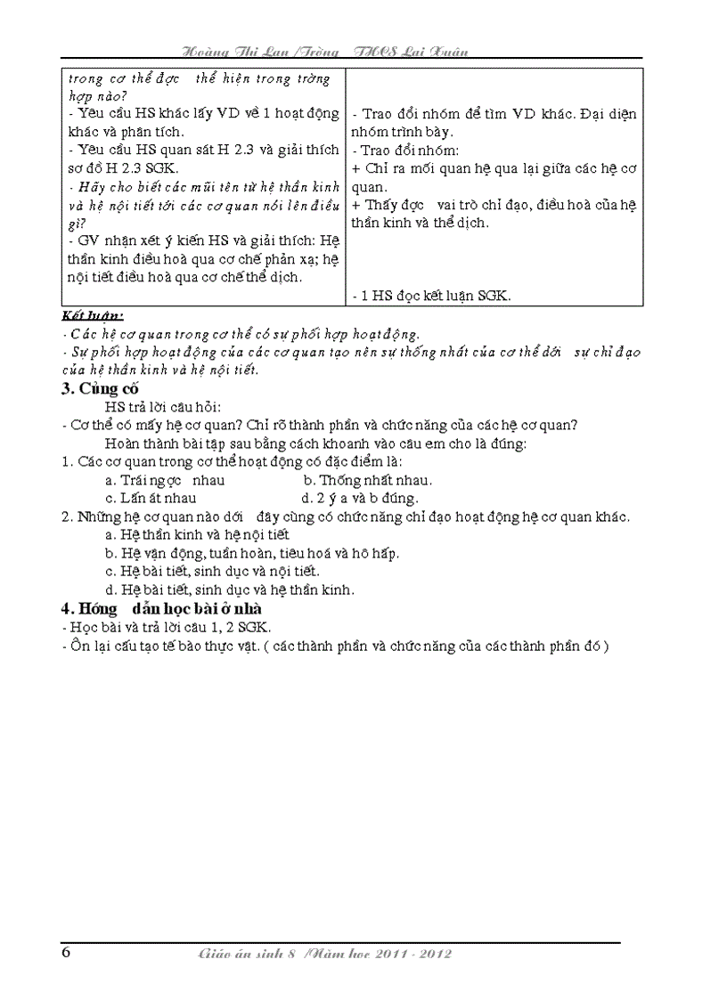 image for page Giao an sinh 8 chuan NHAT Bai du thi