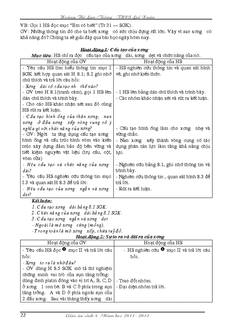 image for page Giao an sinh 8 chuan NHAT Bai du thi