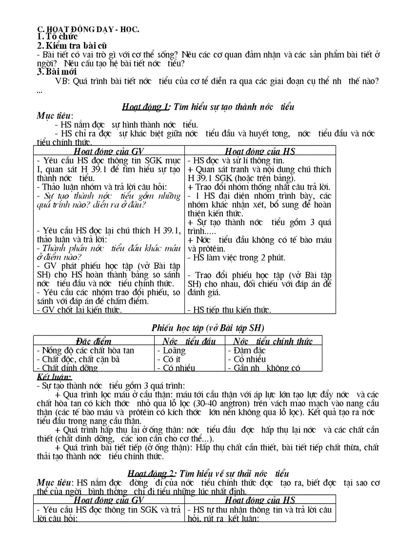 image for page Giáo án sinh 8 HK2 rất hay