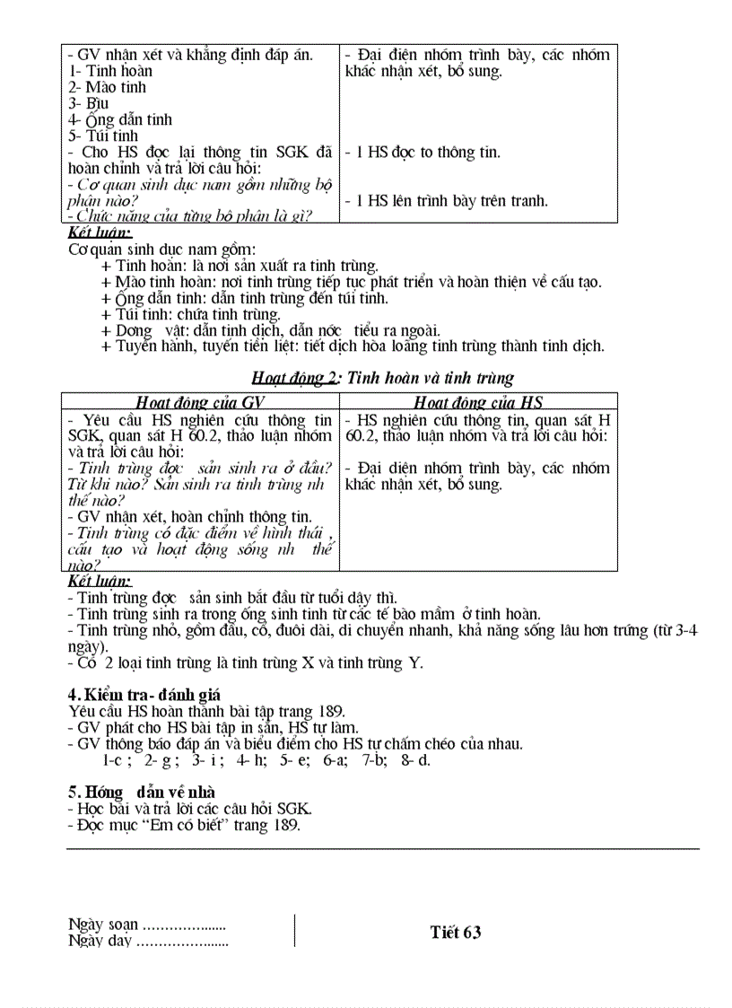 image for page Giáo án sinh 8 HK2 rất hay