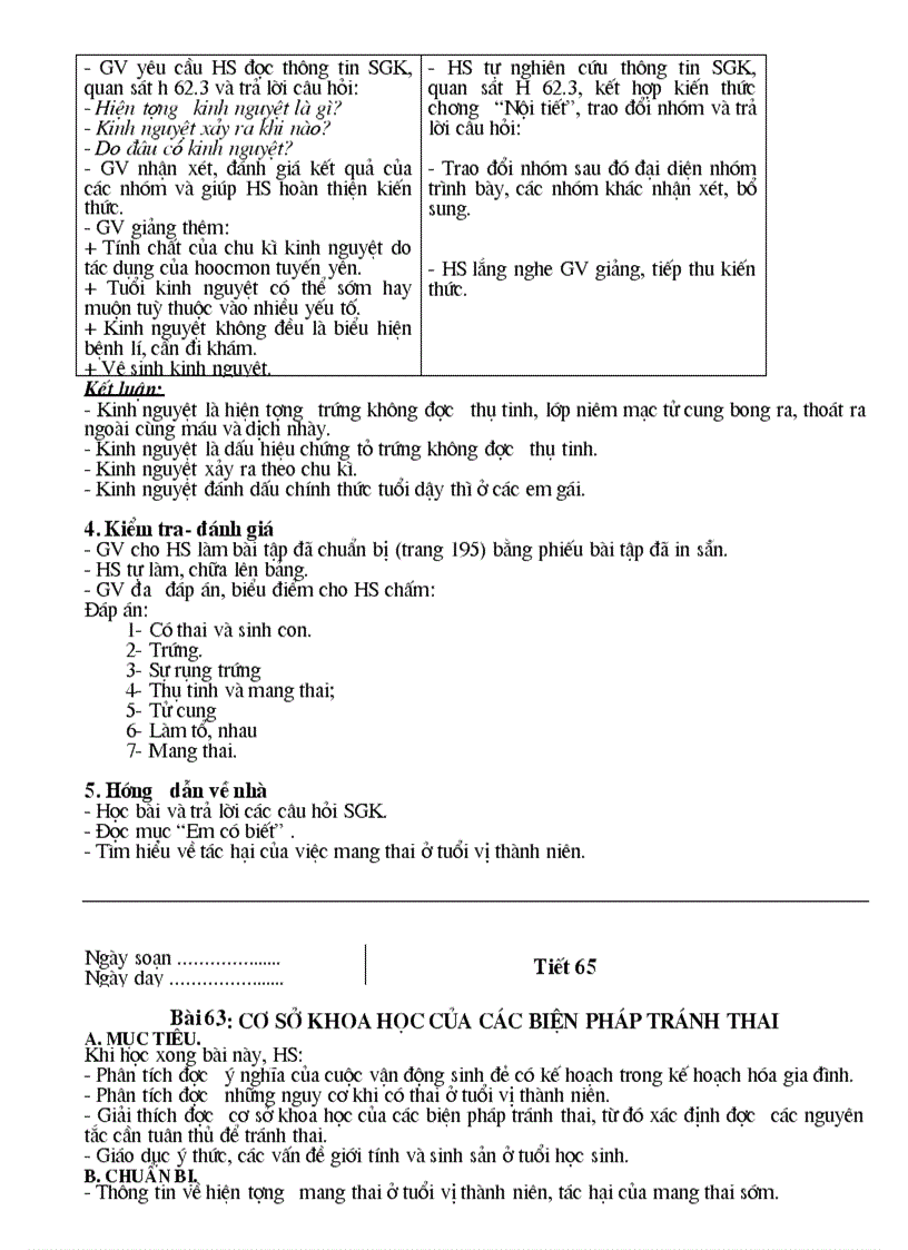 image for page Giáo án sinh 8 HK2 rất hay