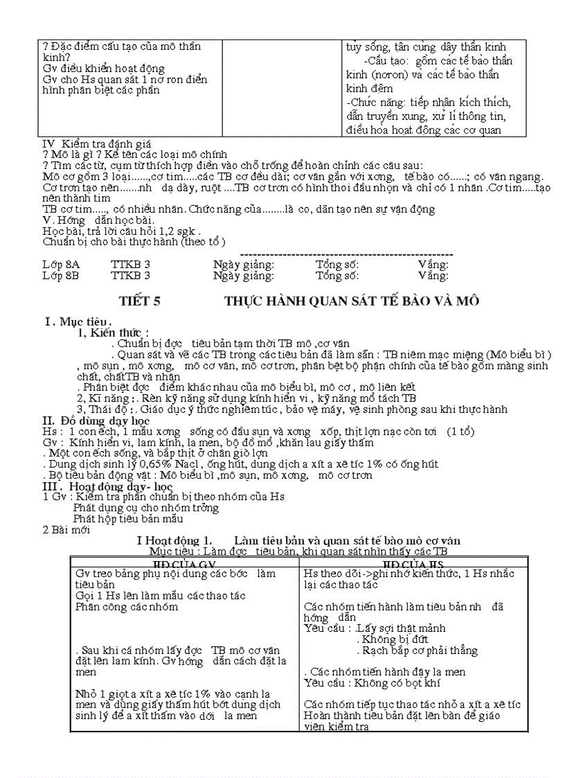 image for page Giáo án sinh 8 HKI mới