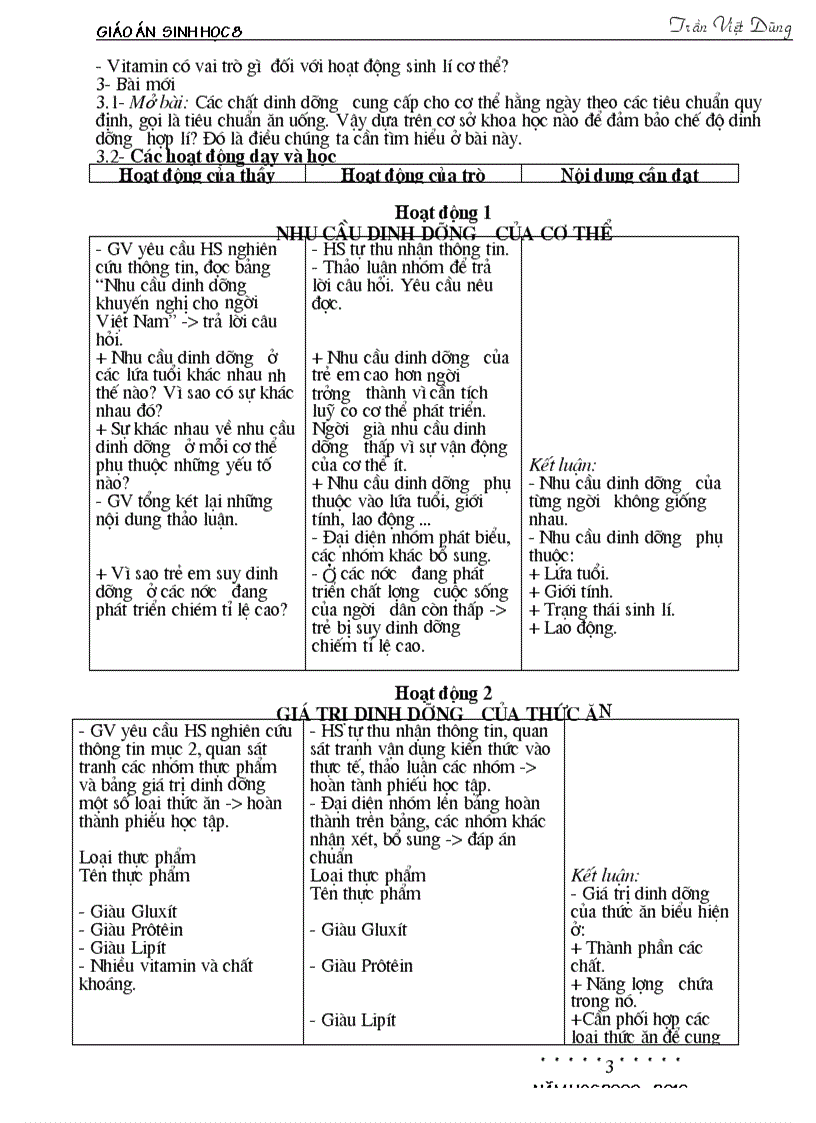 image for page Giáo án Sinh 8 HKII đầy đủ