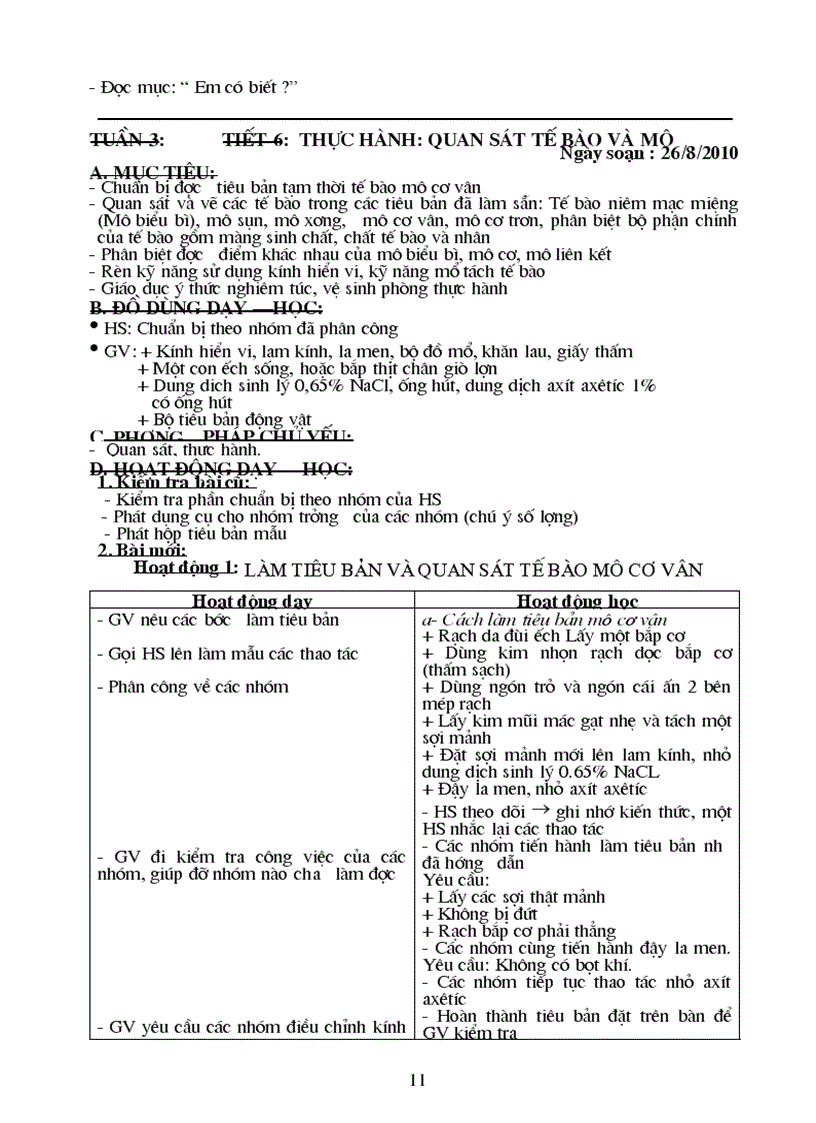 image for page Giáo án Sinh 8 Kỳ I