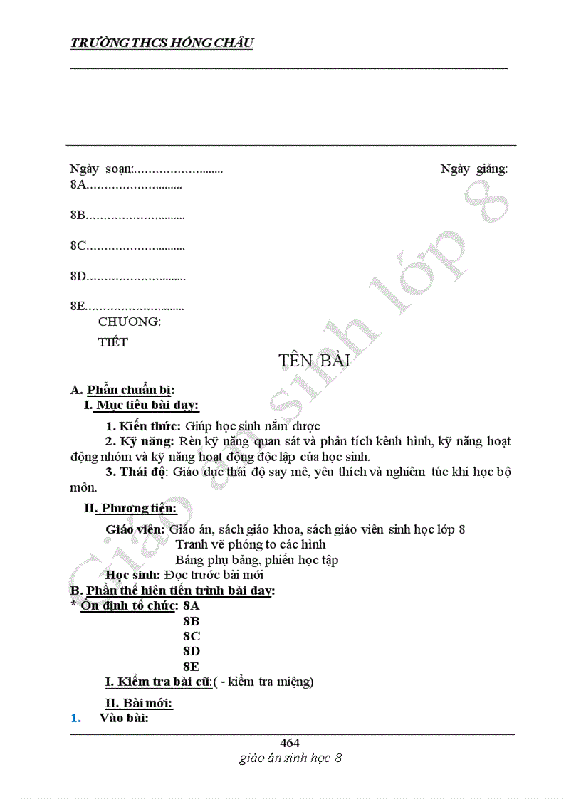 image for page Giáo án sinh 8 Mình thấy dùng được