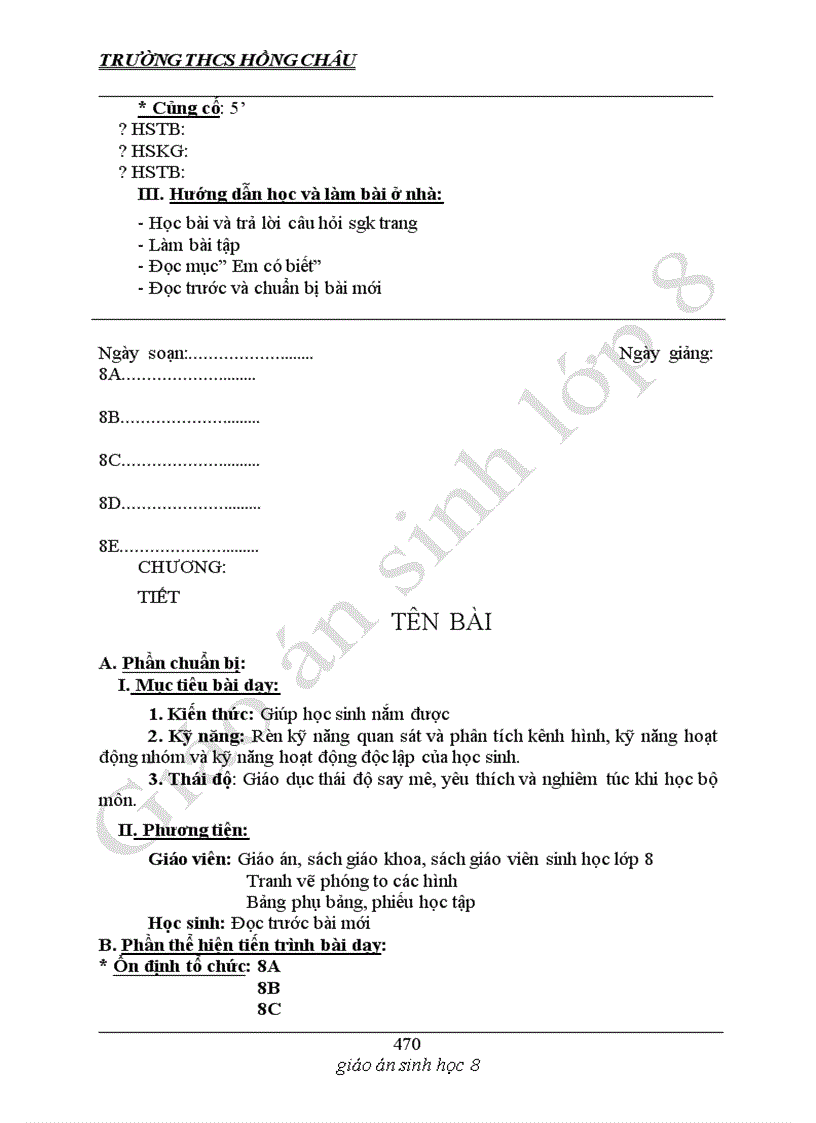 image for page Giáo án sinh 8 Mình thấy dùng được