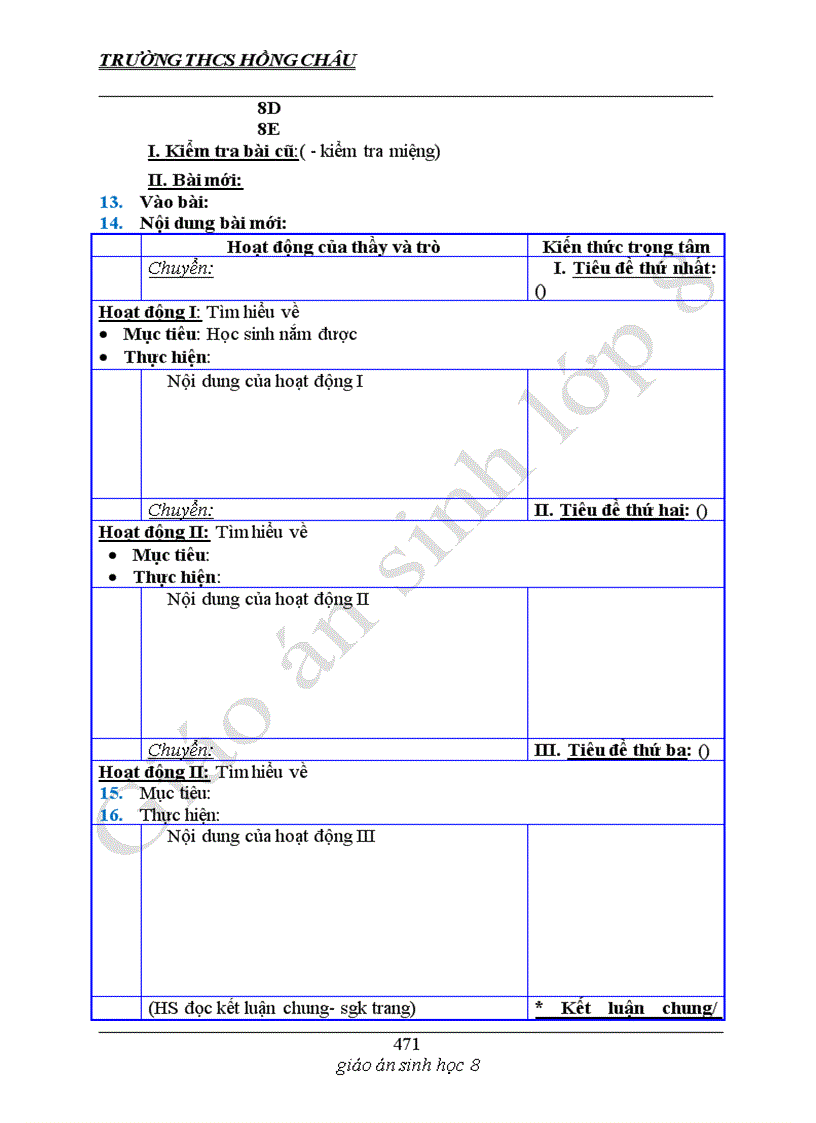 image for page Giáo án sinh 8 Mình thấy dùng được