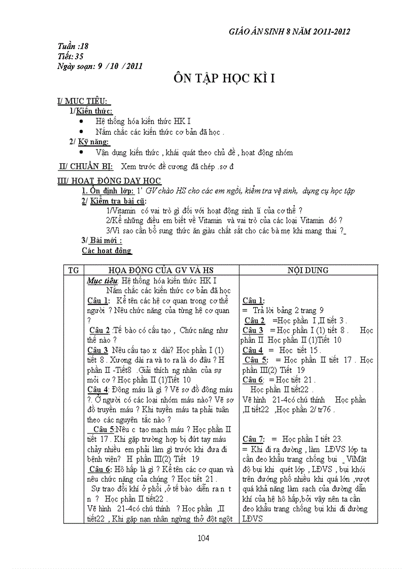 image for page Giáo án sinh 8 trọn bộ