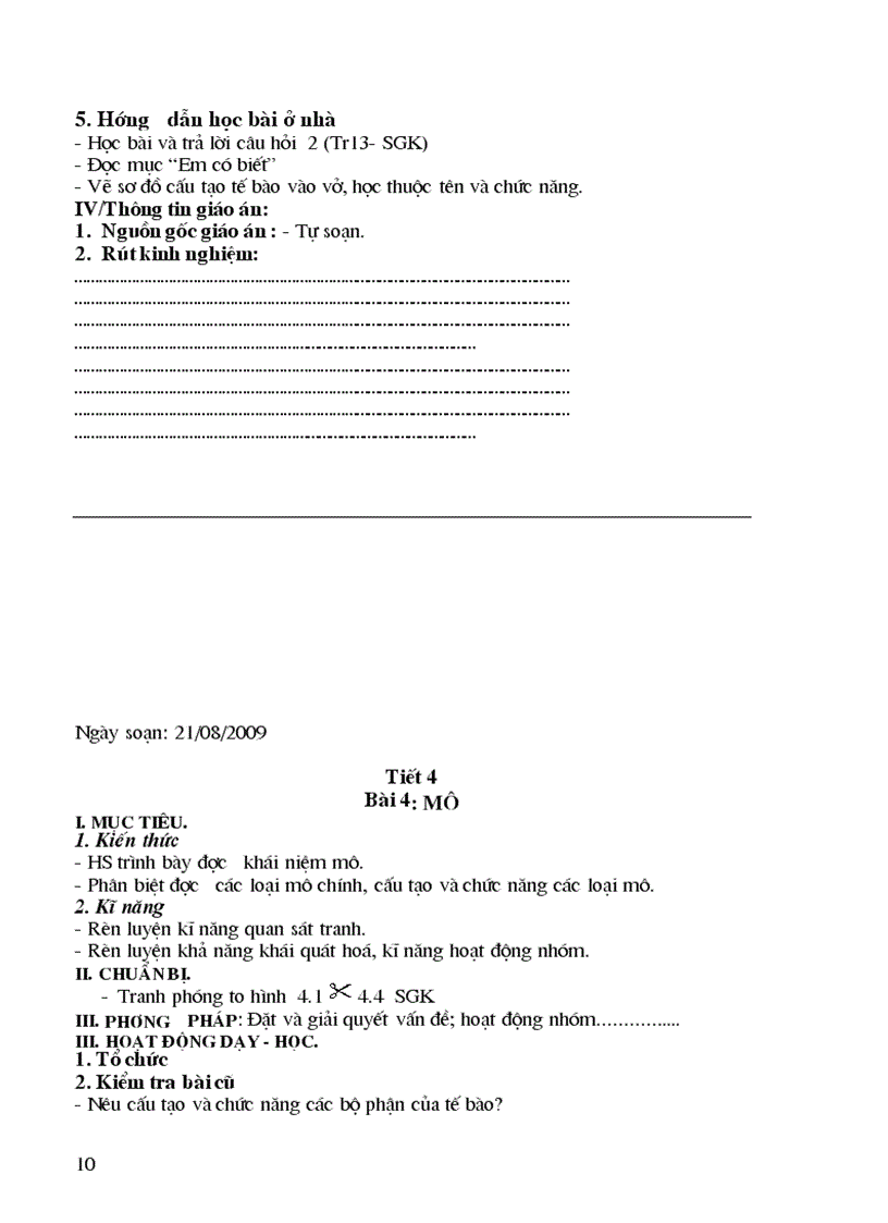 image for page Giao an sinh 8 2 cot 70 tiet