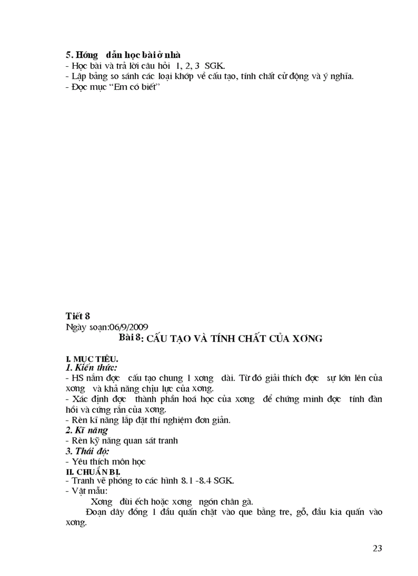 image for page Giao an sinh 8 2 cot 70 tiet