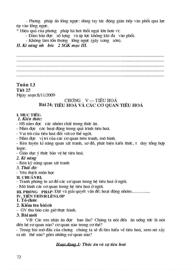 image for page Giao an sinh 8 2 cot 70 tiet