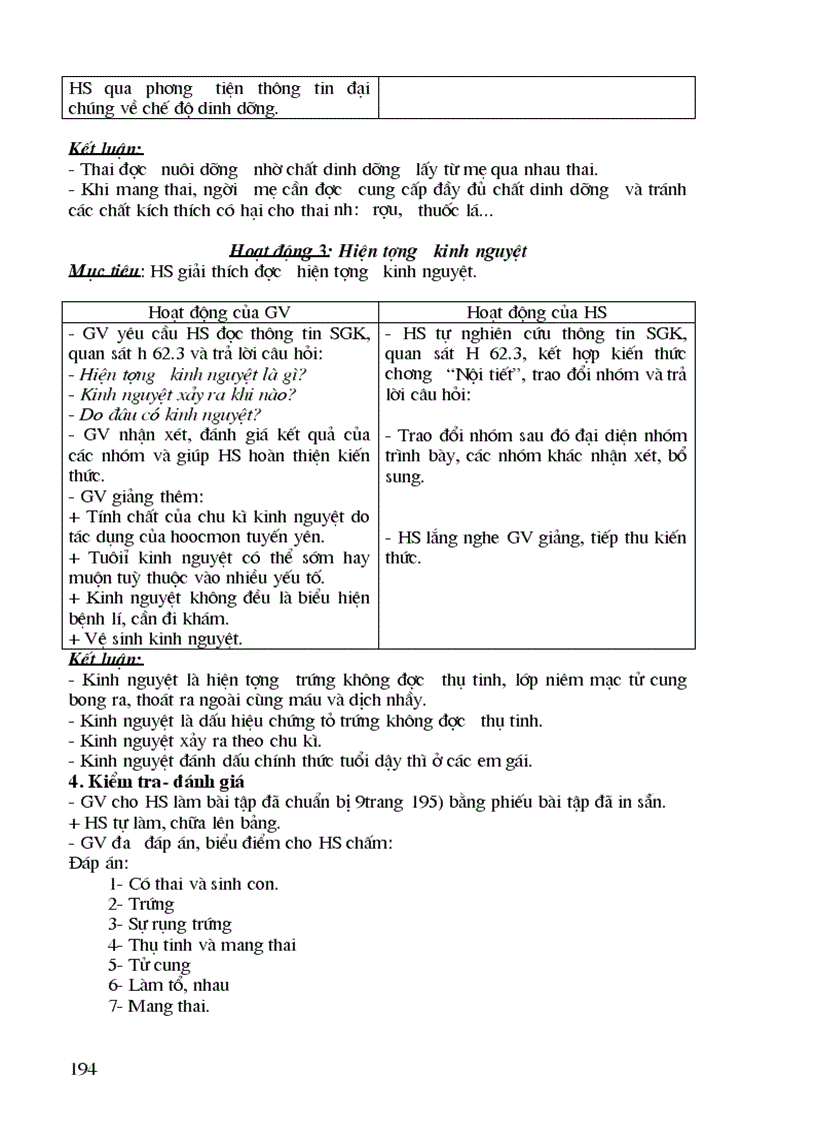 image for page Giao an sinh 8 2 cot 70 tiet