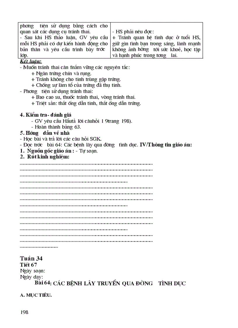 image for page Giao an sinh 8 2 cot 70 tiet