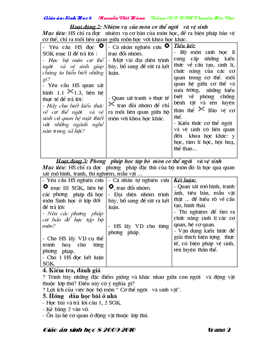 image for page Giáo án sinh học 8 3 cột cả năm cực hay Hùng