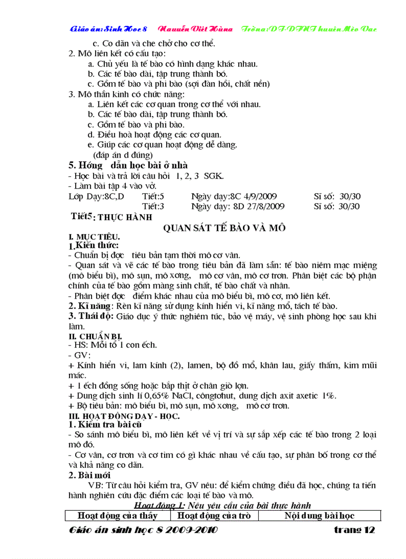 image for page Giáo án sinh học 8 3 cột cả năm cực hay Hùng