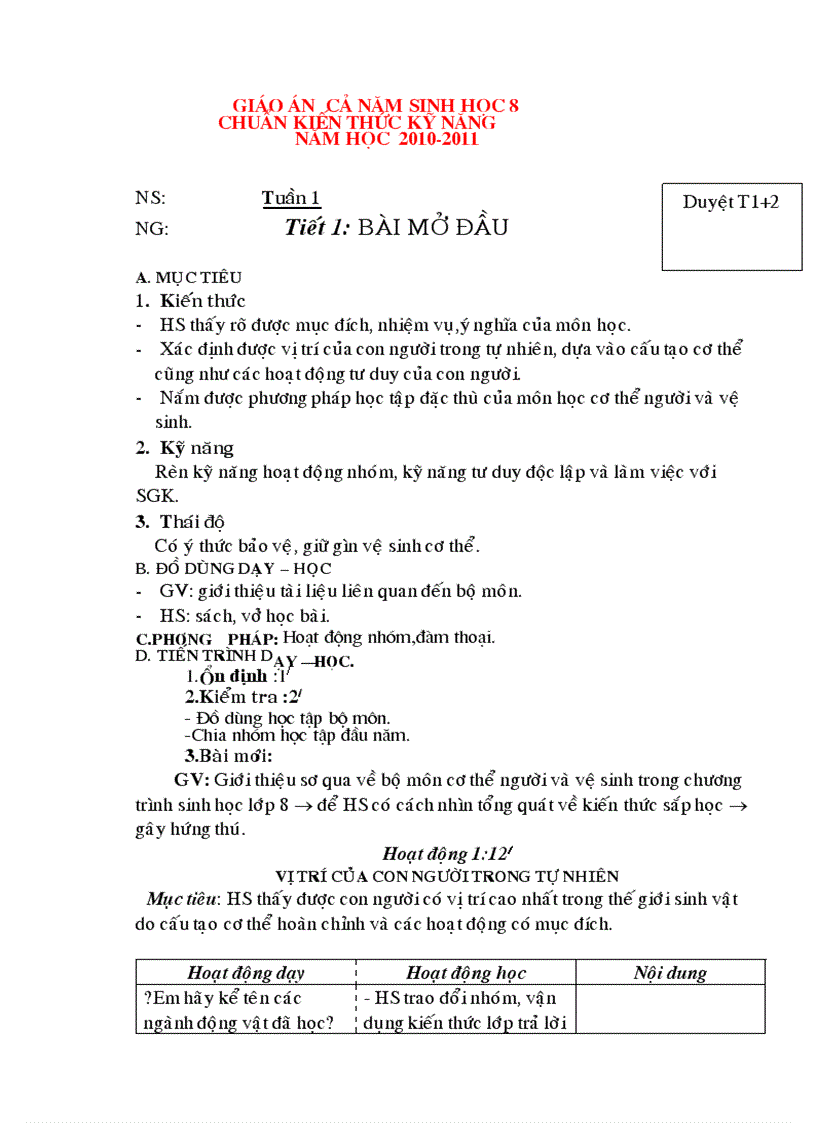 image for page Giáo án Sinh học 8 chuẩn kiến thức kỹ năng mới