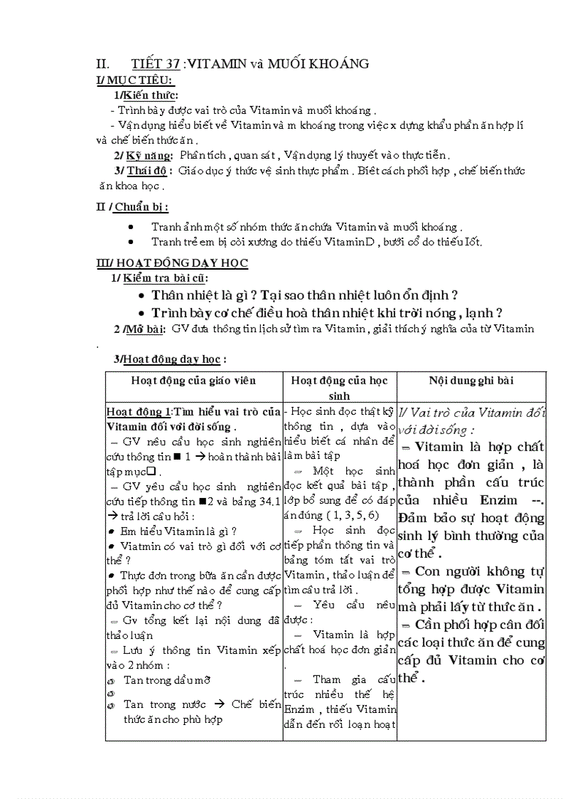 image for page Giáo án Sinh học 8 chuẩn kiến thức kỹ năng mới