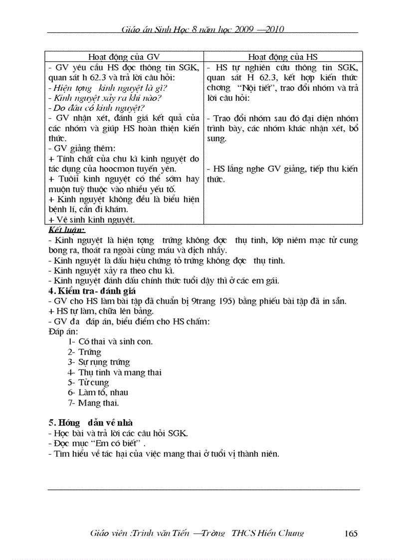 image for page Giao án sinh học 8 đẹp chi tiết