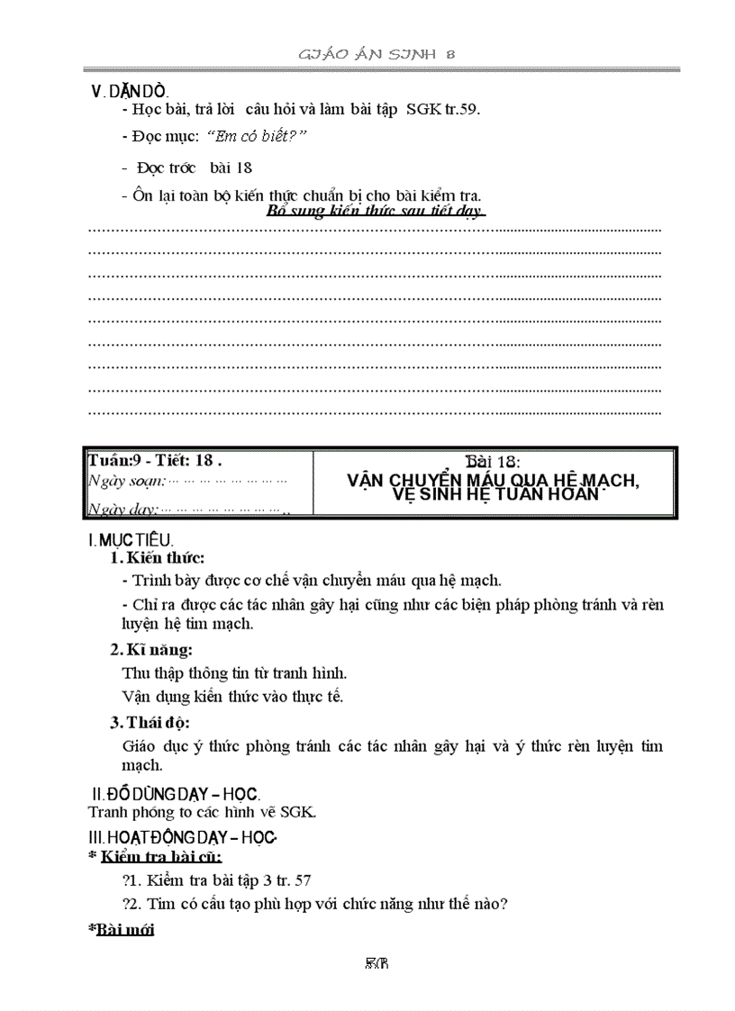 image for page Giáo án sinh học 8 tập 1