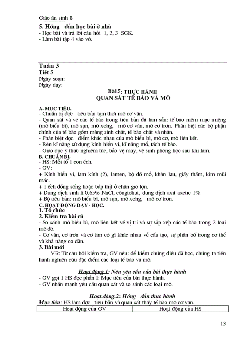 image for page Giáo án Sinh học 8 Trọn bộ