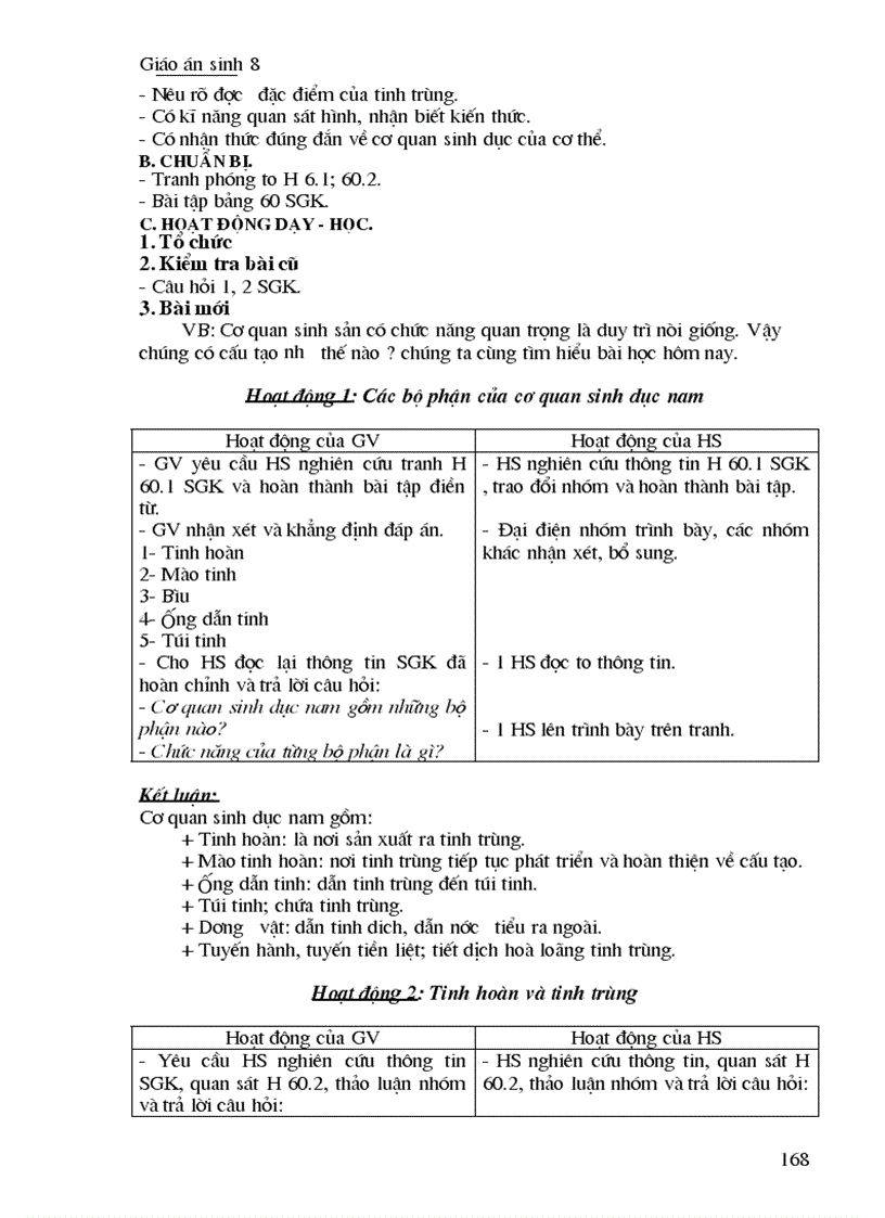 image for page Giáo án Sinh học 8 Trọn bộ