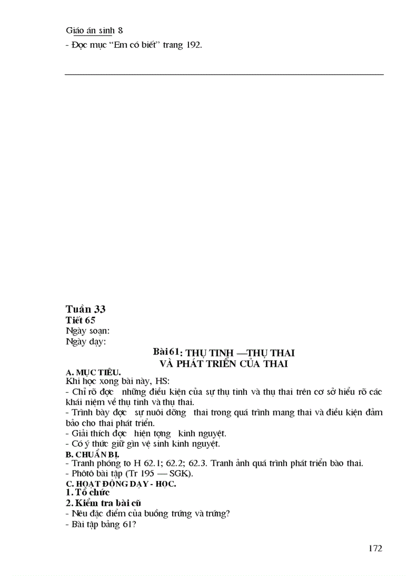 image for page Giáo án Sinh học 8 Trọn bộ