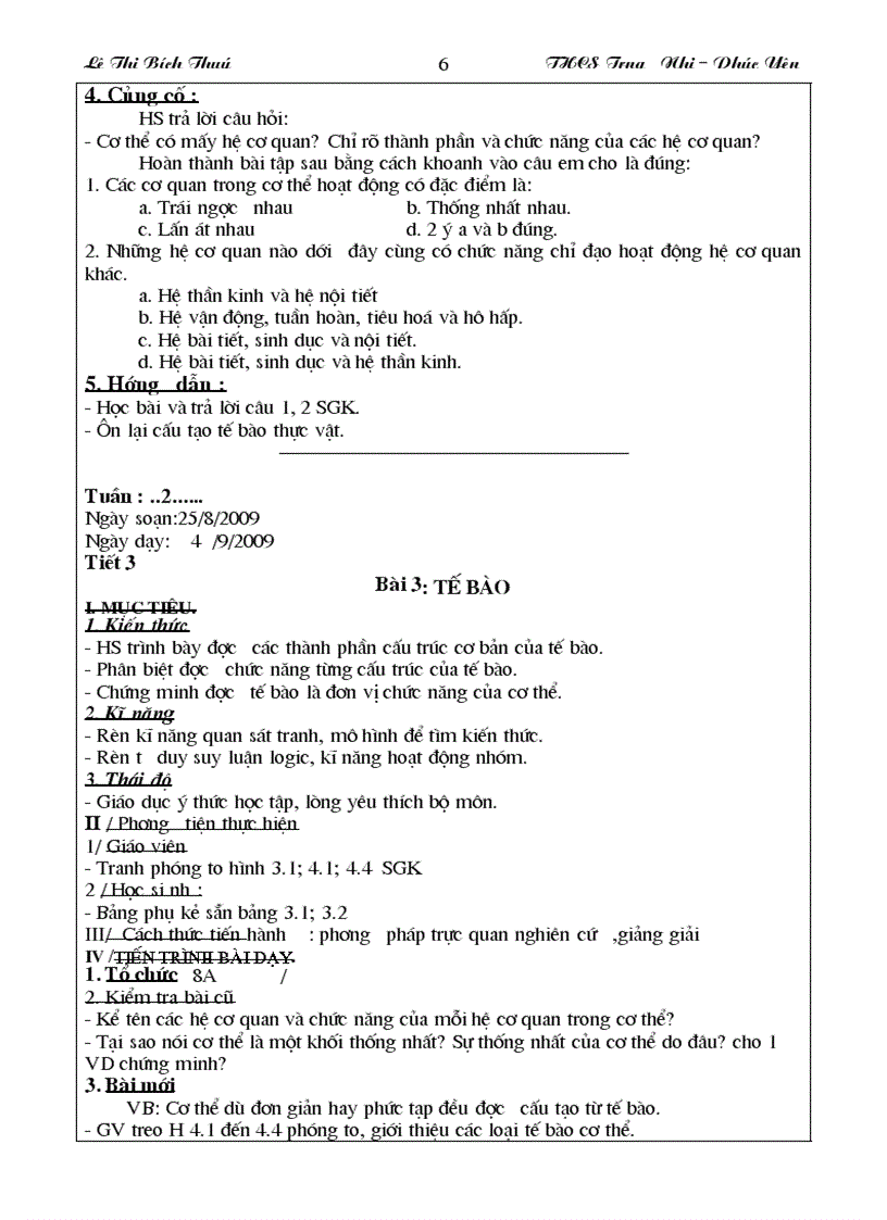 image for page Giao an sinh hoc lop 8 nam hoc 2009 2010