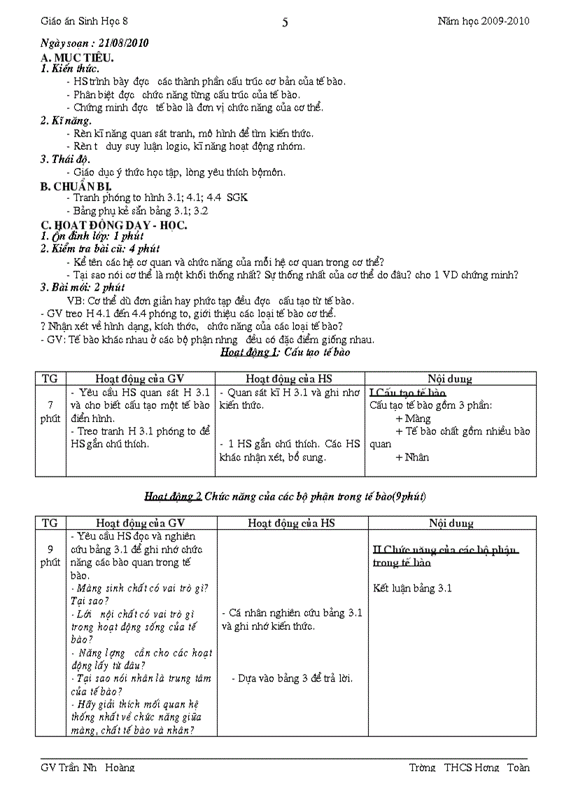 image for page Giao an sinh8 4cot