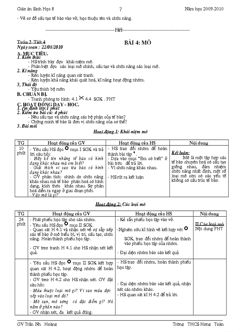 image for page Giao an sinh8 4cot