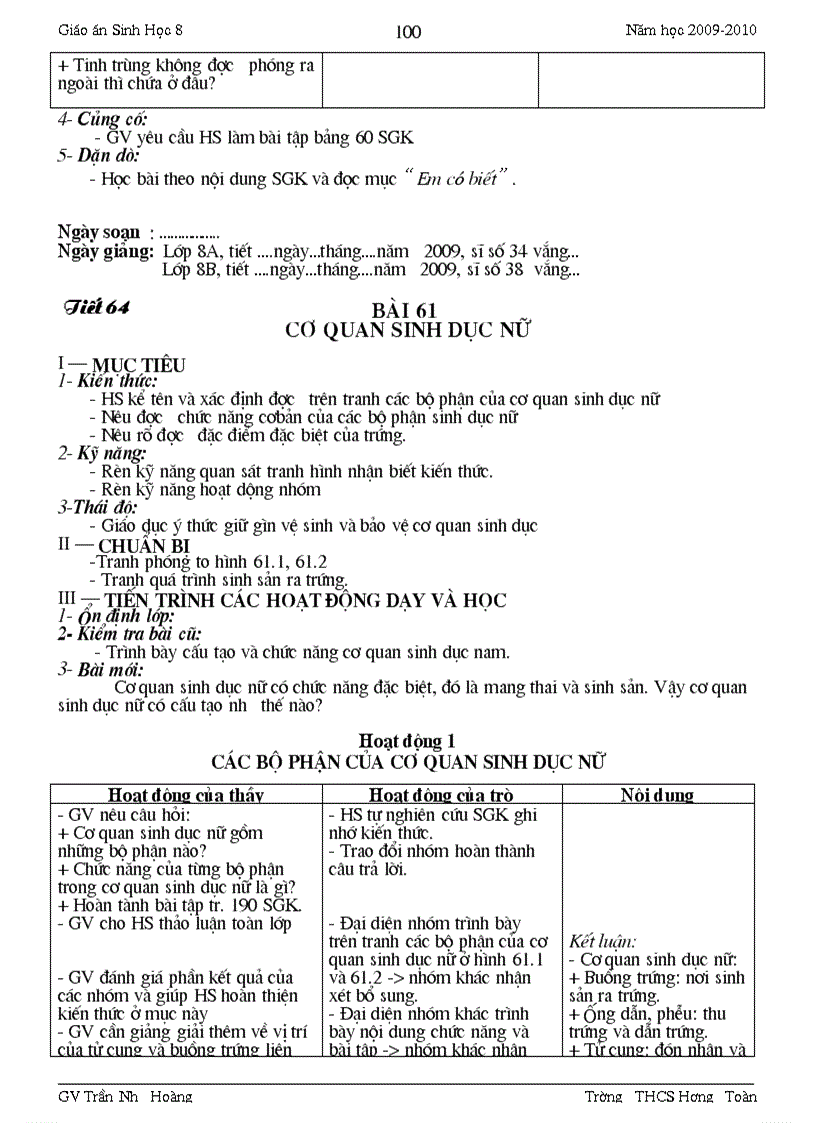 image for page Giao an sinh8 4cot