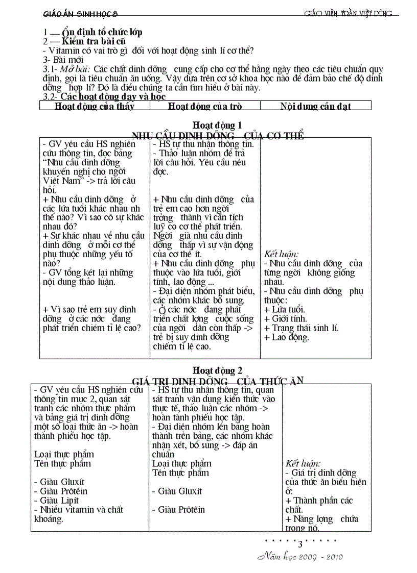 image for page Giáo án Sinh8 HKII đầy đủ