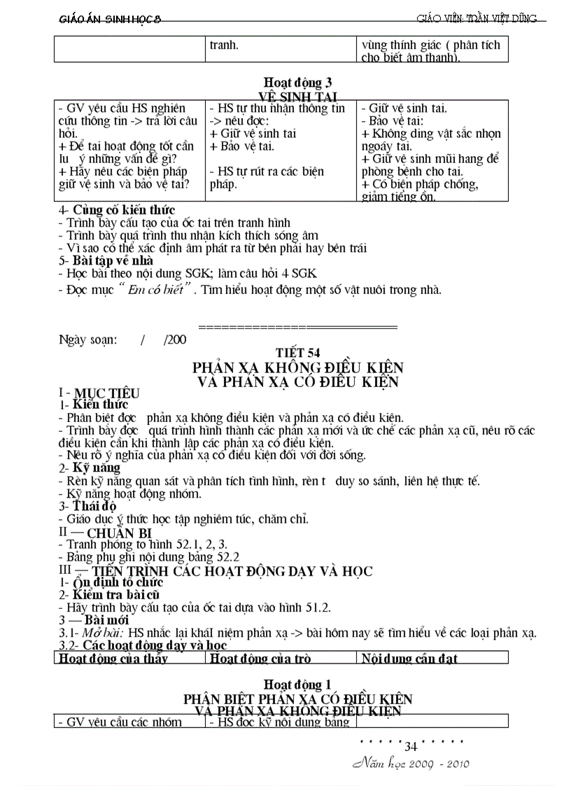 image for page Giáo án Sinh8 HKII đầy đủ