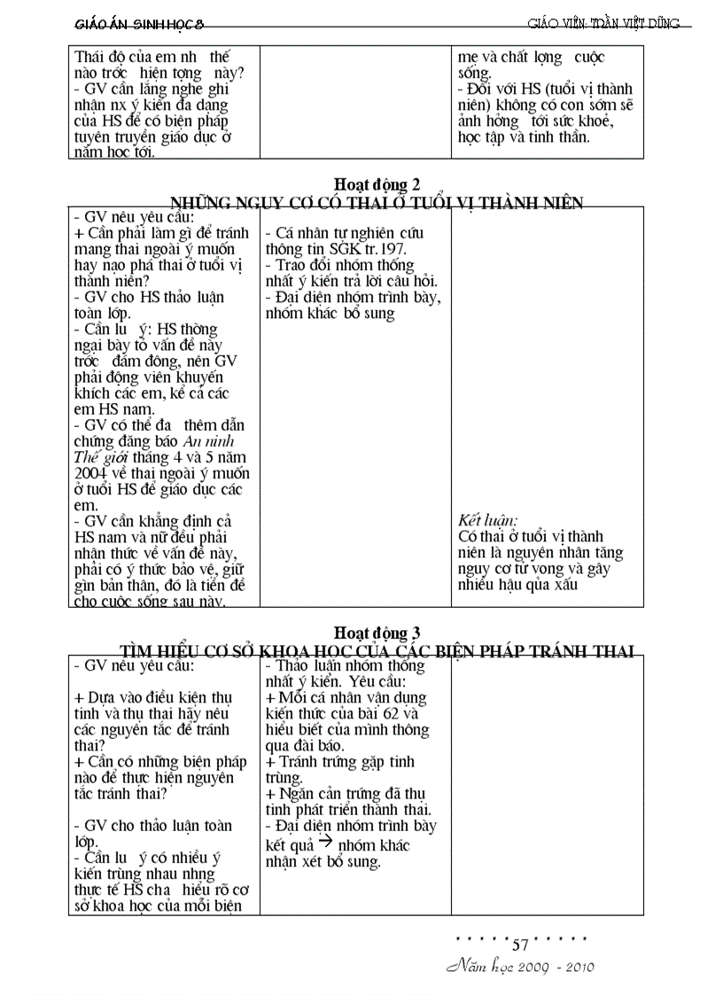 image for page Giáo án Sinh8 HKII đầy đủ