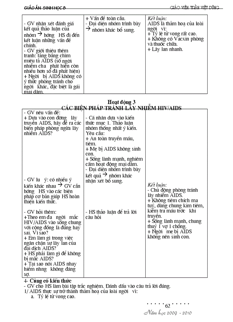 image for page Giáo án Sinh8 HKII đầy đủ