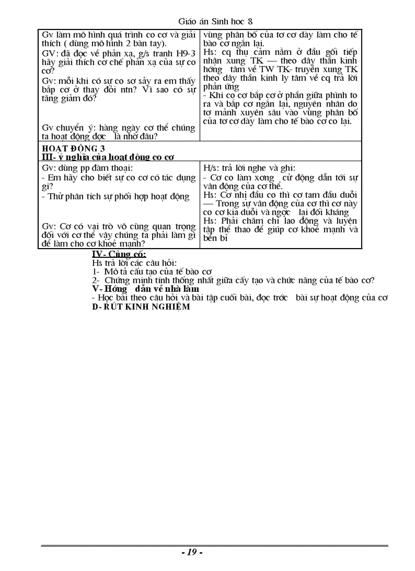 image for page Giáo án sinh 8 đầy đủ 1