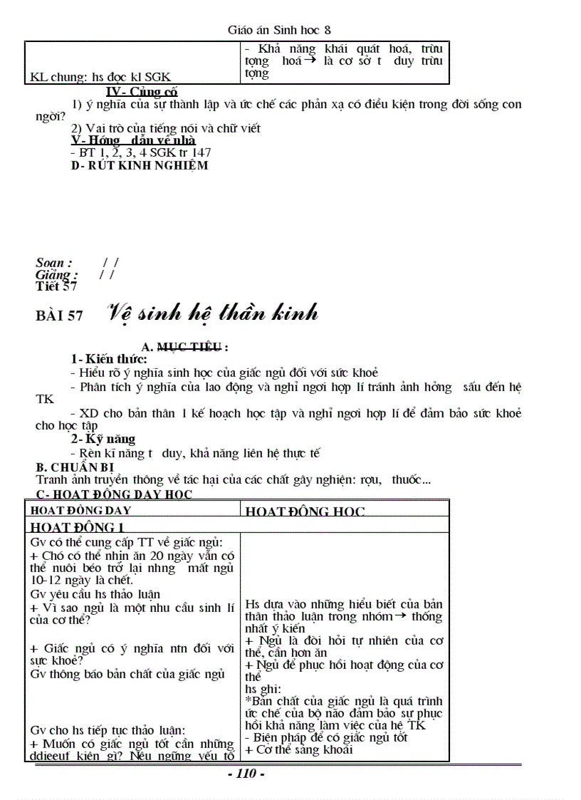 image for page Giáo án sinh 8 đầy đủ 1