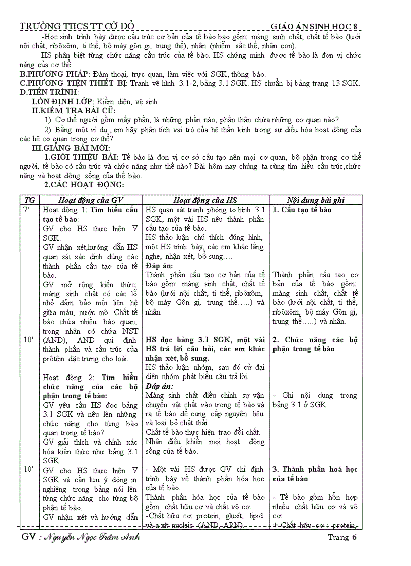 image for page Giáo án sinh học 8 08 09