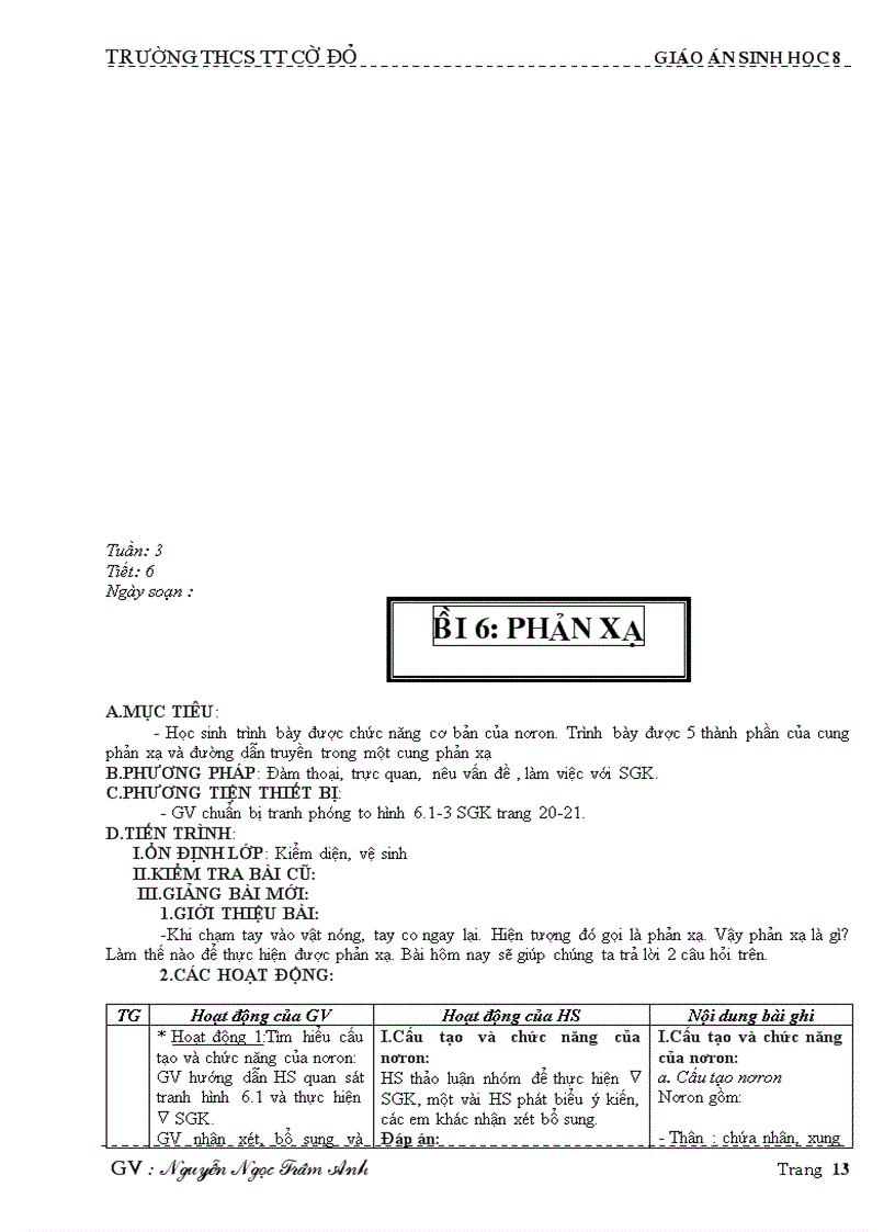 image for page Giáo án sinh học 8 08 09