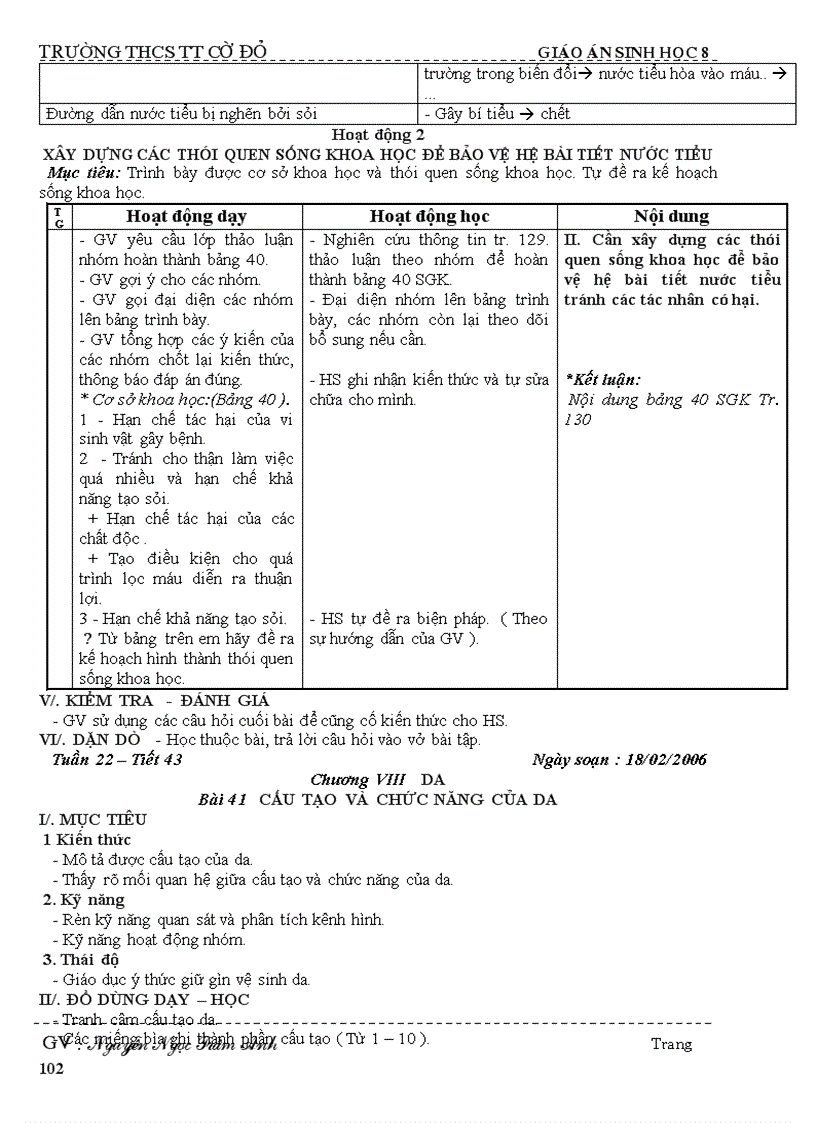 image for page Giáo án sinh học 8 08 09