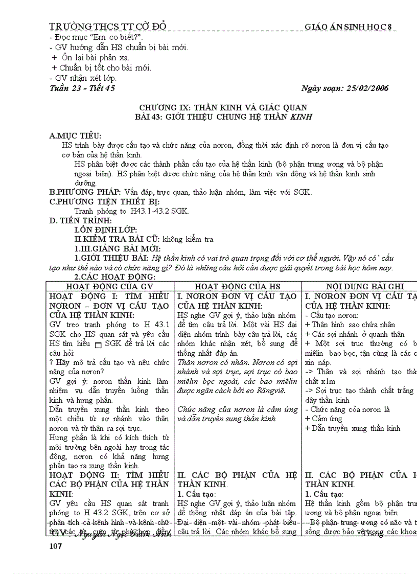 image for page Giáo án sinh học 8 08 09