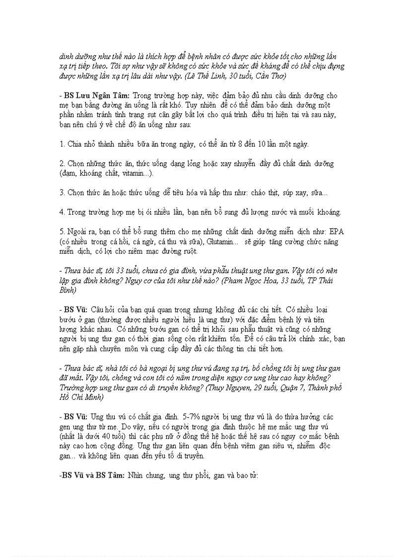 image for page Hỏi Đáp về triệu chứng Bệnh Ung Thư